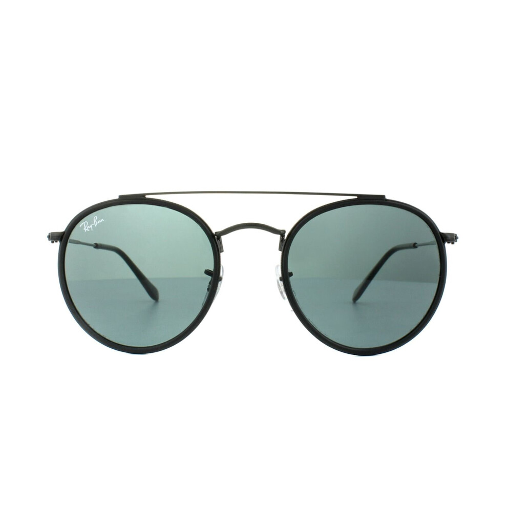 Ray-Ban Sunglasses Round Double Bridge - Black Frame Blue Lenses 51-22, RB3647N - Image 5