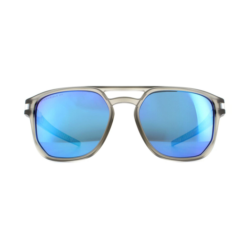 Oakley Sunglasses Latch Beta Oo9436-06 Matte Grey Ink Prizm Sapphire Polarized