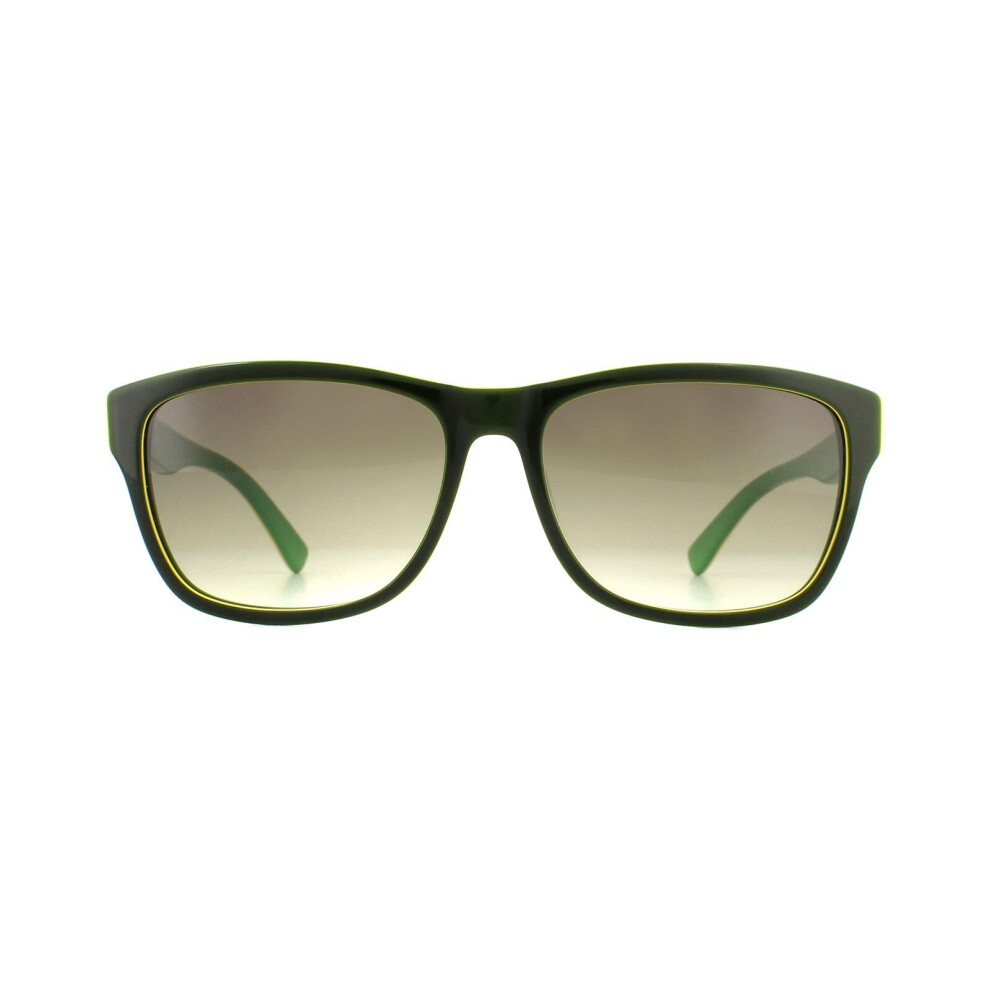 Rectangle Black Green Grey Sunglasses