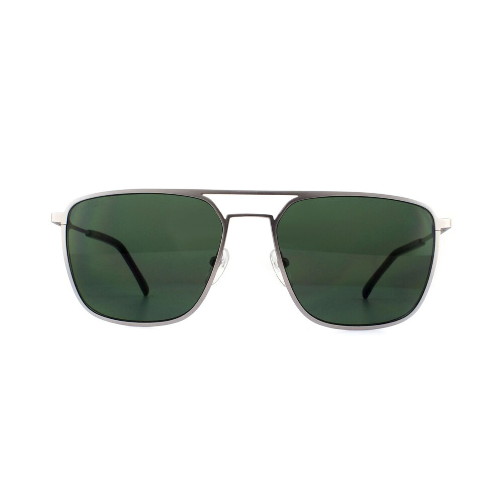 Aviator Silver Green Sunglasses