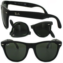 Ray-Ban Sunglasses Folding Wayfarer 4105 Matt Black Green 601S Large 54mm