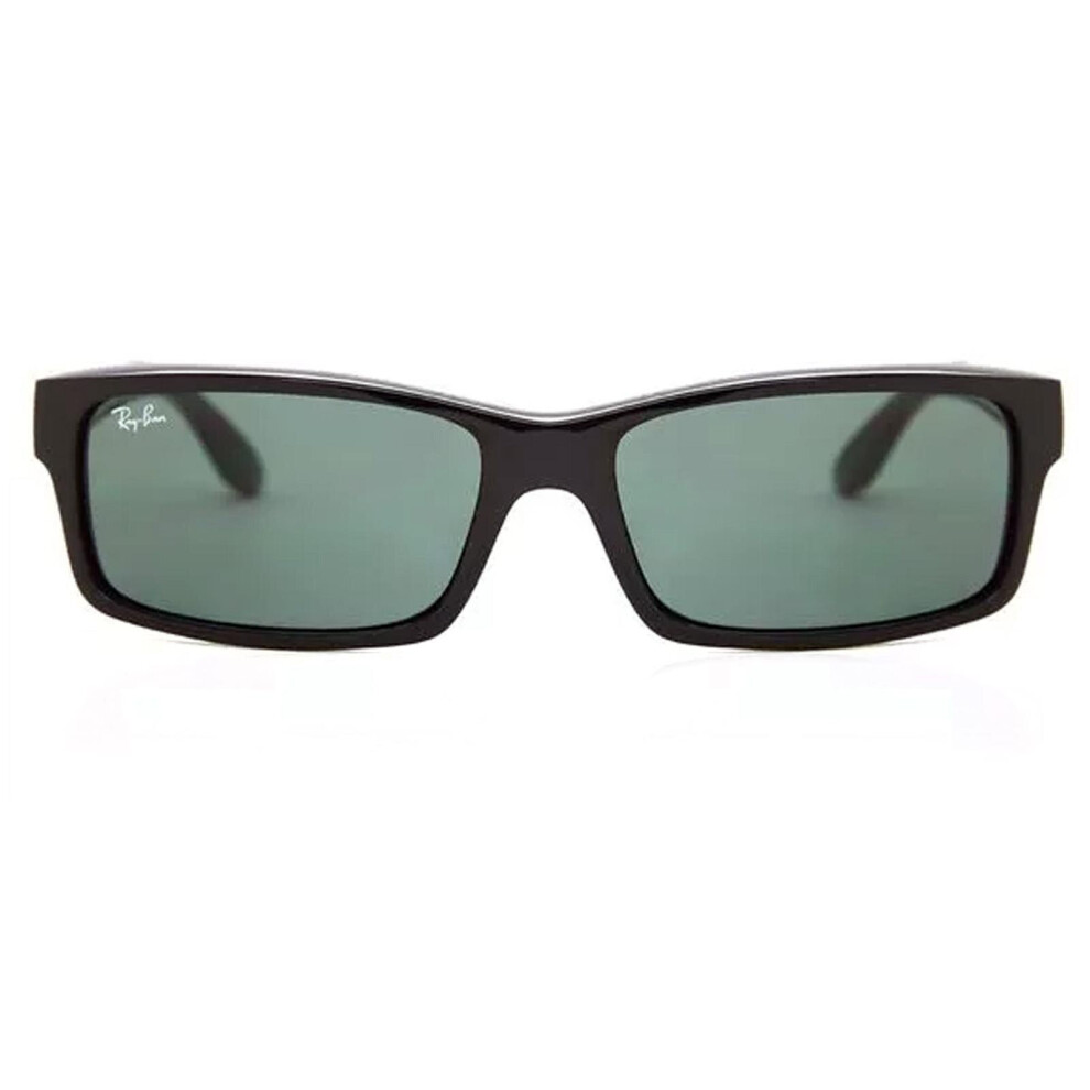 Rectangle Black Green Sunglasses