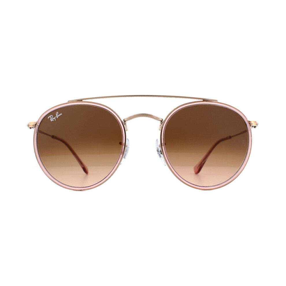 Ray-Ban Sunglasses Round Double Bridge 3647N 9069A5 Pink Pink Gradient Brown