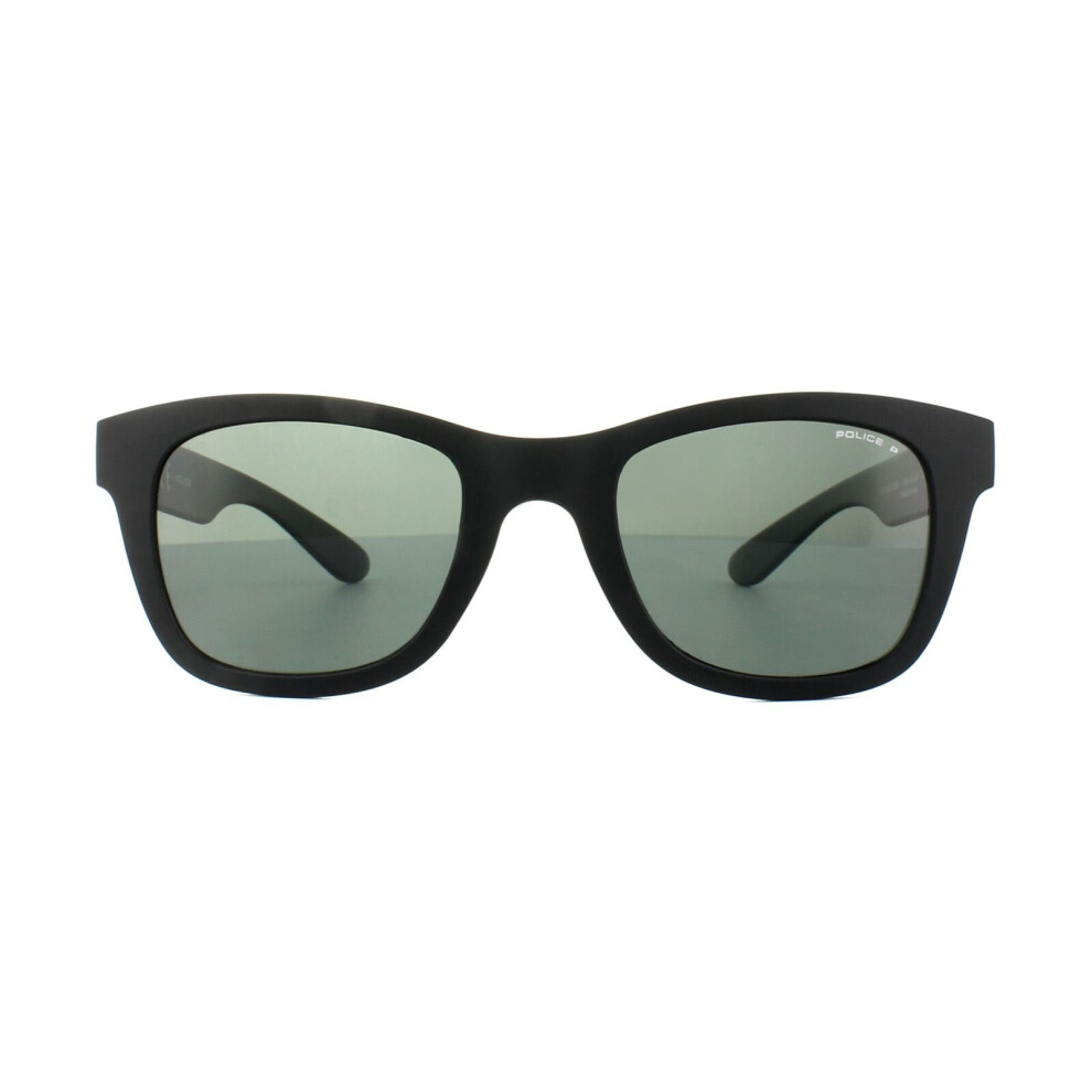 Rectangle Matt Black Grey Polarized Sunglasses