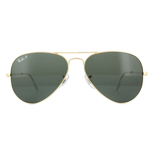 Ray-Ban Sunglasses Aviator 3025 001/58 Gold Green Polarized Medium 58mm