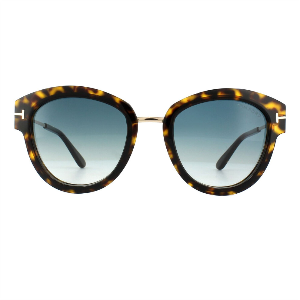 Tom Ford Sunglasses 0574 Mia 52P Dark Havana Green Gradient