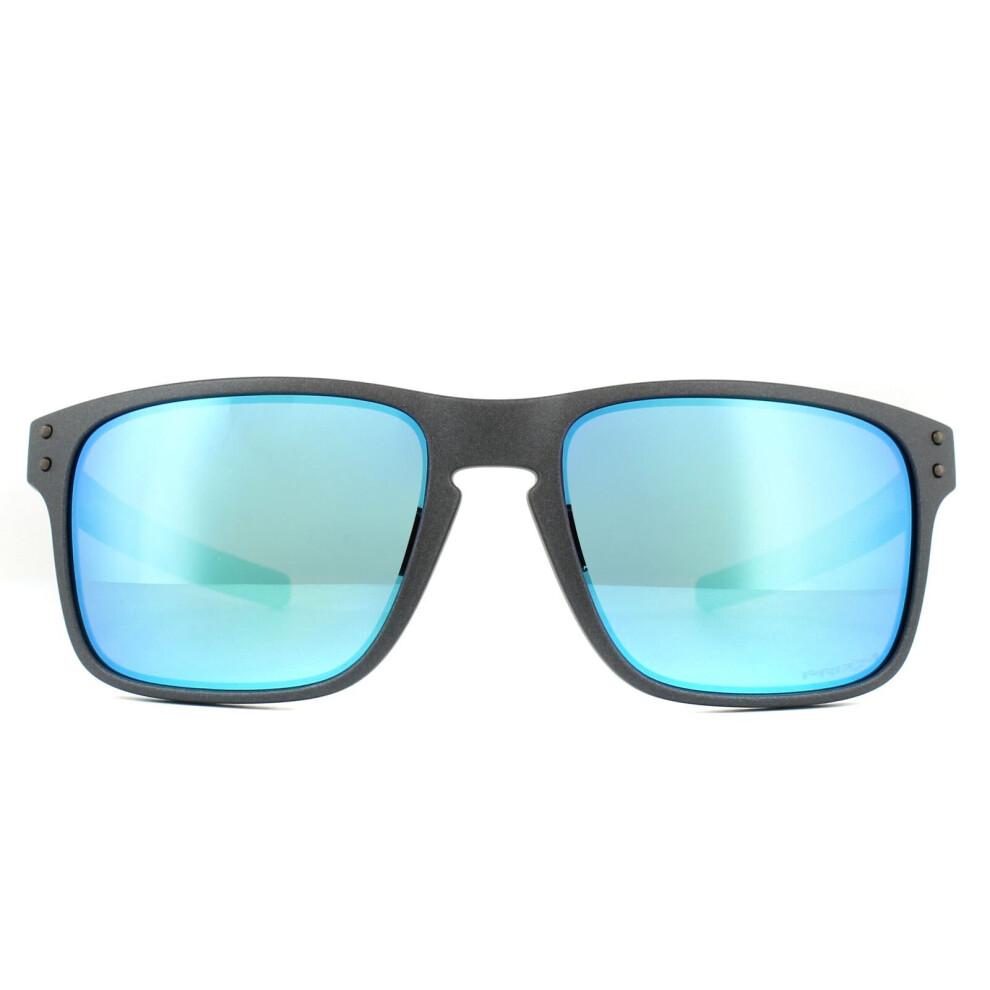 Oakley Sunglasses Holbrook Mix Oo9384-10 Steel Prizm Sapphire Polarized Grey