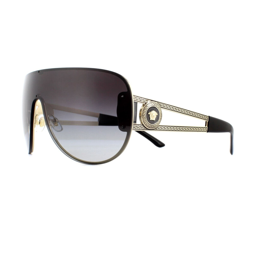 Versace Unisex Gold Shield Pale Grey Gradient Sunglasses - Image 6