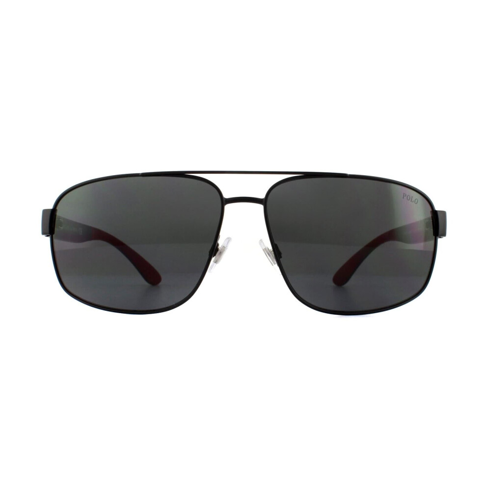 Polo Ralph Lauren Men's Black Aviator Matte Grey Sunglasses - Image 5