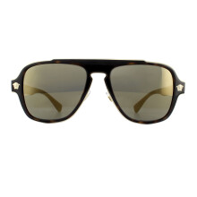 Versace Sunglasses VE2199 12524T Dark Havana Dark Grey Mirror Gold
