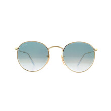 Ray-Ban Sunglasses Round Flat Lenses 3447N 001/3F Gold Blue Gradient 50mm