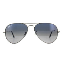 Ray-Ban Sunglasses Aviator 3025 Gunmetal Polarized Blue Gradient Grey 004/78 M