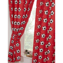 Football Red Lined Curtains