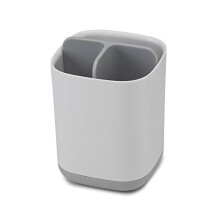 Porta spazzolino - Joseph Joseph - 12,7 cm - Bianco / Grigio - Antiscivolo - Plastica