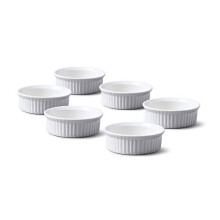 WM Bartleet & Sons 1750 TSET43 Set of 6 Traditional Porcelain Mini Ramekins 6.5cm Diameter with – White