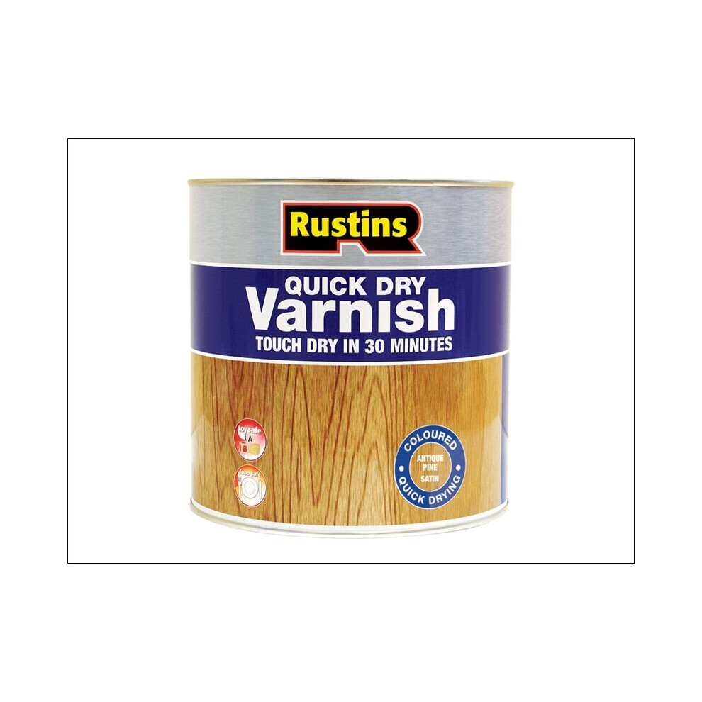 Rustins Quick Dry Colour Varnish Satin Dark Oak 250ml