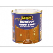 Rustins Quick Dry Exterior Woodstain Satin Light Oak 500ml