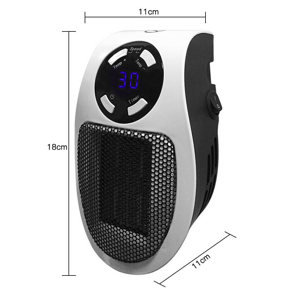 500W Mini Plugin Wall Heater With Digital Timer on OnBuy