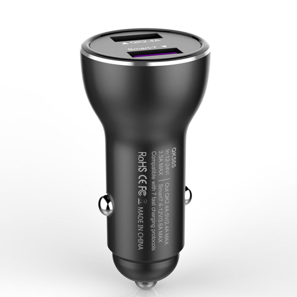 Qk505l Dual Usb Quick Charge 3.0 Fast Car Usb Charger For Iphone For Samsung Xiaomi Huawei 7082497855793