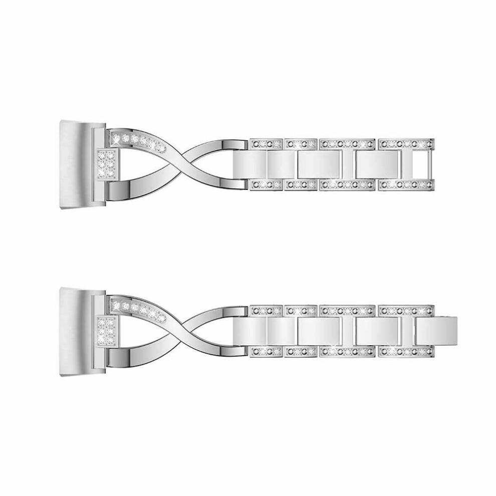 Stainless Steel Watch Band Strap Replacement For Fitbit Charge 3 Silver Color Multicoloured 7082497856271