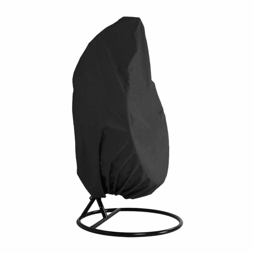 (Black) Hanging Swing Chair Cover Rattan Egg Seat Outdoor