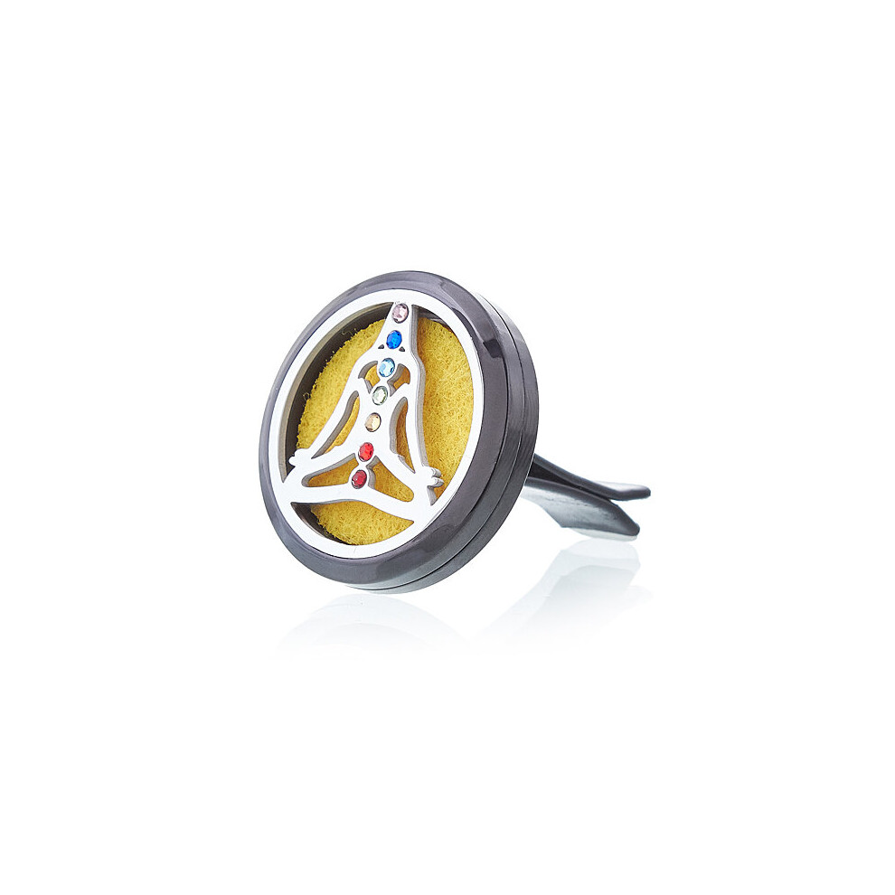 Car Diffuser Kit - Pewter Yoga Chakra - 30Mm 5055796557868
