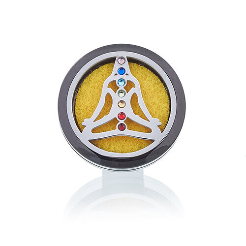 Car Diffuser Kit - Pewter Yoga Chakra - 30mm 2
