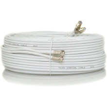 (40 Meter, White) Viewi Twin Satellite Shotgun Cable Extension Kit with Fitted F Connectors for Sky HD Q and Freesat