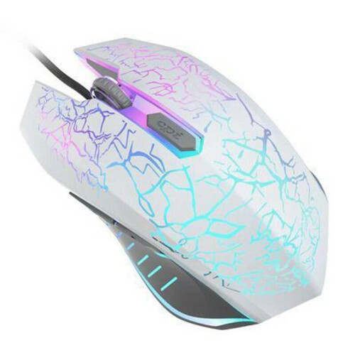 (White) USB Gaming Mouse RGB LED Light Wired Pro Optical With 6D Side Buttons PC Laptop