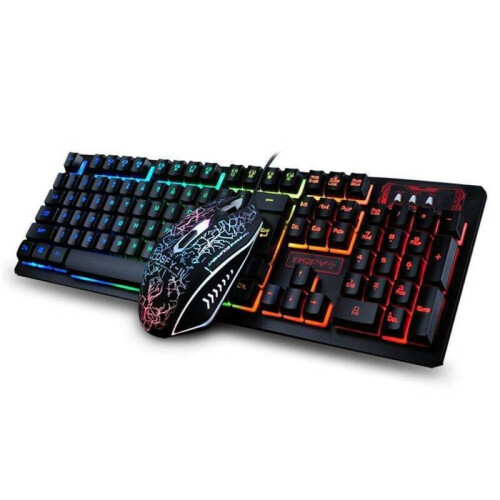 Wired Mechanical Gaming Keyboard and Mouse Set LED Backlit For PC Laptop 19 Keys 1
