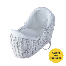 White Waffle Wicker Pod Moses Basket Bedding Set Dressings