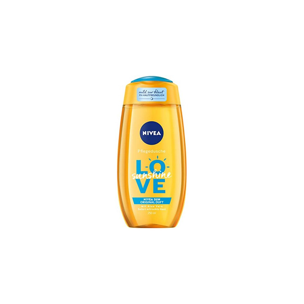 Nivea Care Shower Love Sunshine, Refreshing Shower Gel With Aloe Vera, pH Skin-friendly Shower with Original Nivea Sun Fragrance, 250 ml