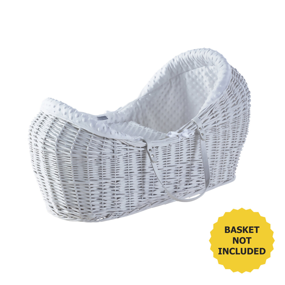 White Dimple Wicker Pod Moses Basket Bedding Set Dressings