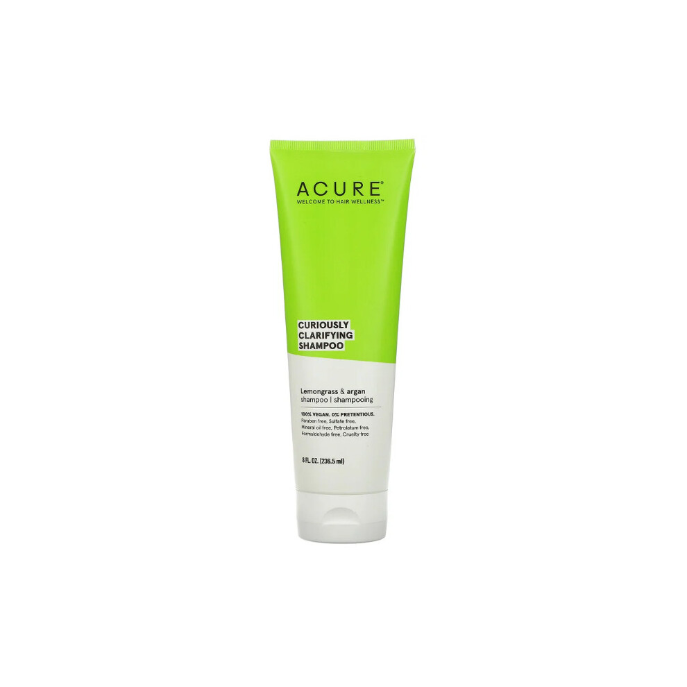 Acure, Curiously Clarifying Shampoo, Lemongrass & Argan, 236.5ml