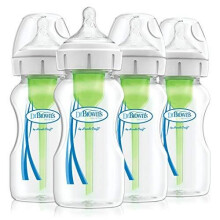 Dr Brown's Options+ Anti-Colic Baby Bottles, Four Pack, 270 ml Bottles