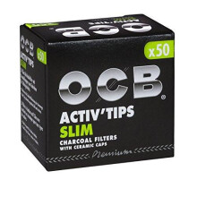 OCB ActivTips Slim 7 mm Activated Carbon Filter with Ceramic Caps 2 x 50 Pieces
