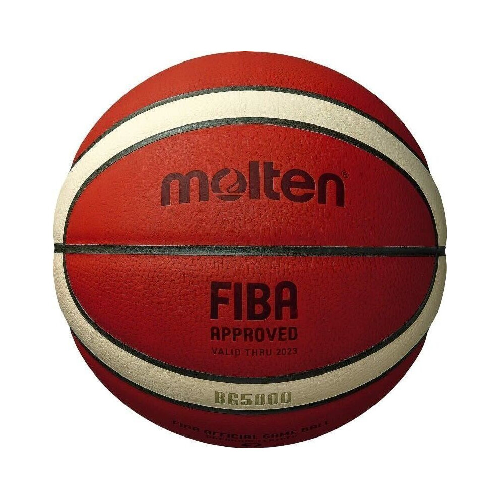 Molten BG5000 Premium Leather Basketball - FIBA Official Game Ball - Size 7