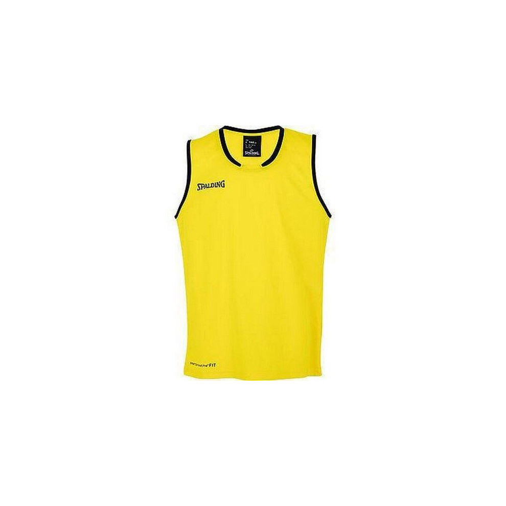 (M) Spalding Move Tank Mens Basketball Top FIBA Confirmed Size - Lime Yellow/White