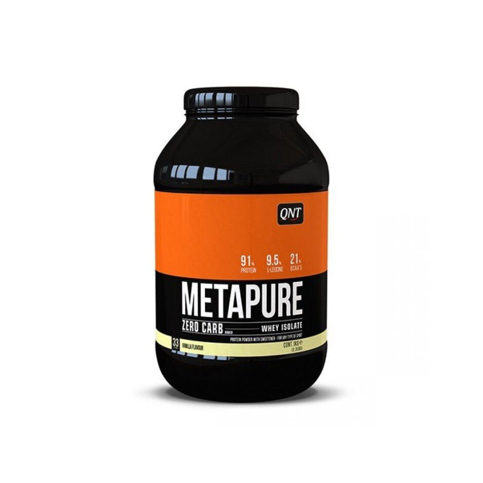 QNT Metpaure Zero Carb Fat Free Whey Protein Isolate Powder (Vanilla) 908g