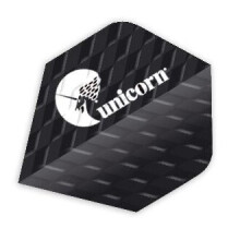 (Black) Unicorn Darts Q.100 Plus Q2 Shape Flight Super Wave Ribbed