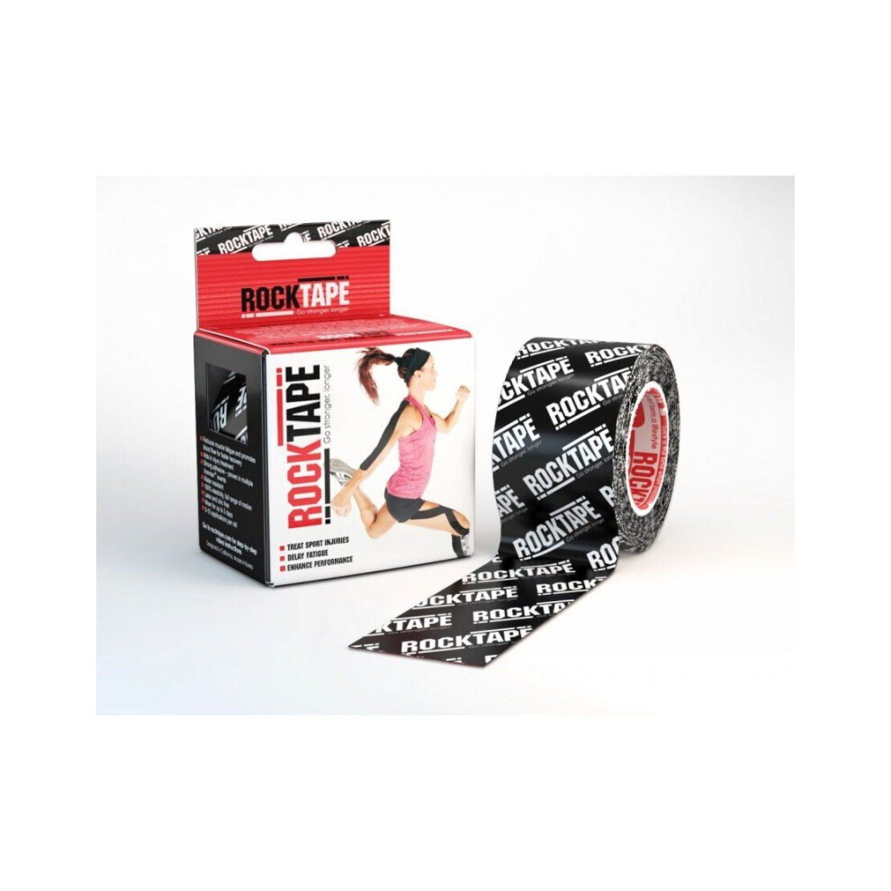 Rocktape Strong Adhesive Kinesiology Tape Patterned Roll - Black Logo