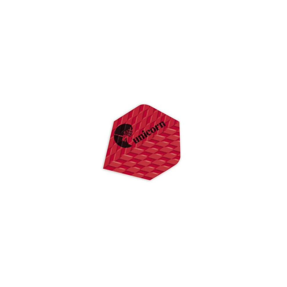 (Red) Unicorn Darts Q.100 Plus Q2 Shape Flight Super Wave Ribbed