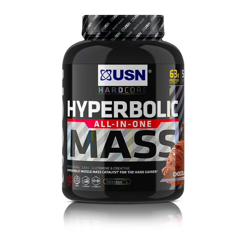 (Chocolate) USN Hyperbolic Mass High Protein Creatine & Carbohydrates All In One Gainer 2kg