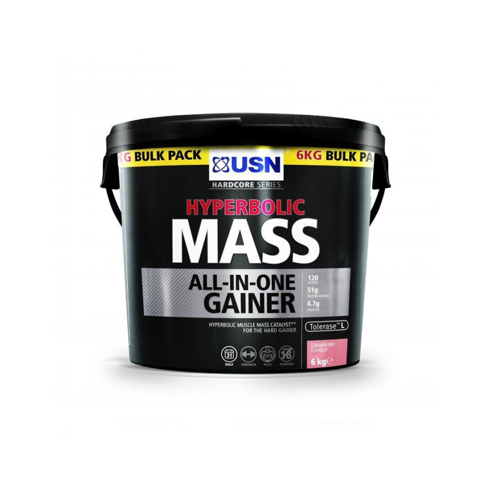 Usn (Strawberry) Hyperbolic Muscle Mass All-In-One Muscle Gaining Growth Protein Powder - 6Kg