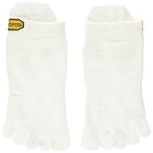 (Small) Vibram 5Toe Athletic No Show Five Fingers Socks Unisex Outdoor Trail Running - White