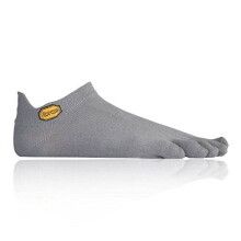 (Medium) Vibram 5Toe Athletic No Show Five Fingers Socks Unisex Outdoor Trail Running - Grey