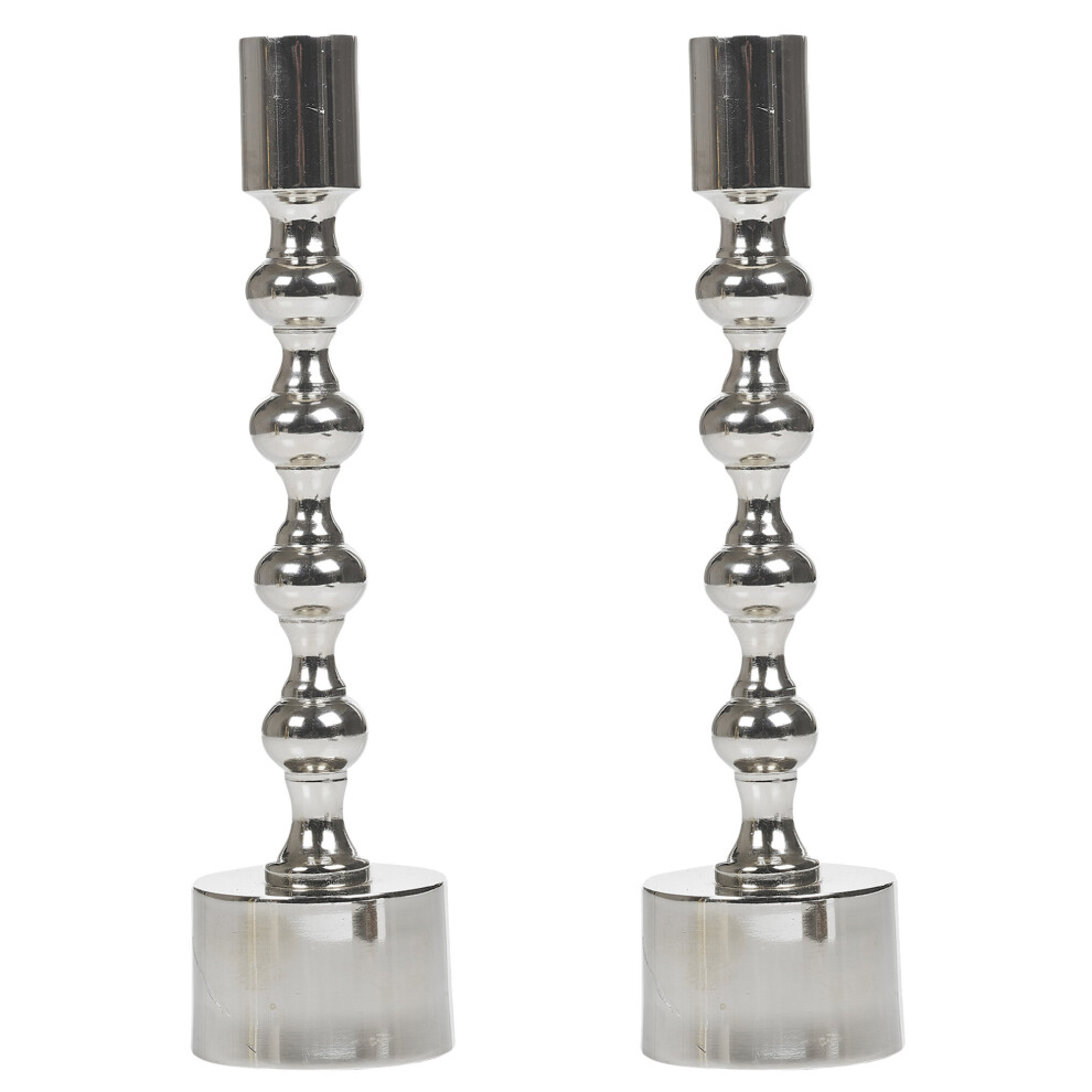 (23cm Silver, 2x) Gold & Silver | Candlestick Holder