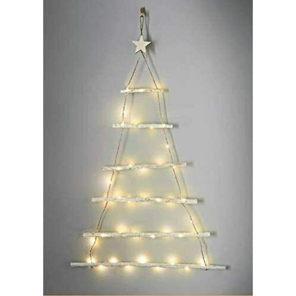 40 Warm White LED Lights Twig Wall Tree WHITE FROSTED-G-0384