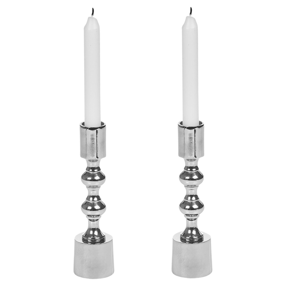 (16cm Silver, 2x) Gold & Silver | Candlestick Holder