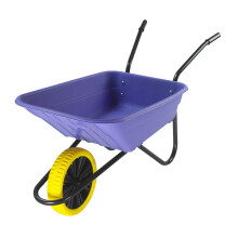 90 Litre Heavy Duty Plastic Wheelbarrow Lilac / Purple Puncture Proof Wheel